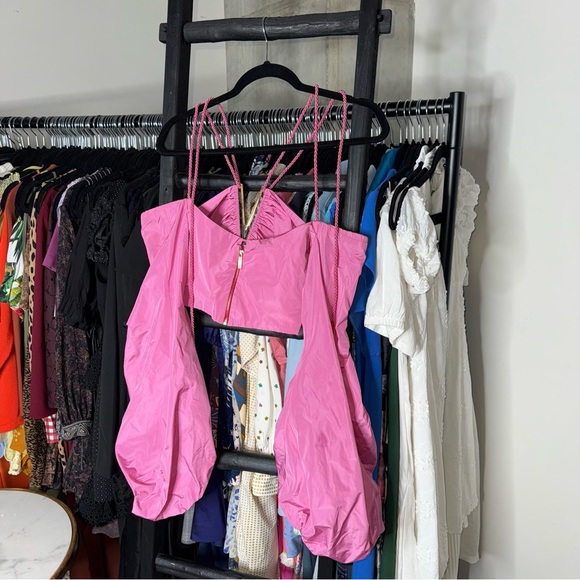 Silvia Tcherassi Benazir Crop Rose Puff Sleeve Top - Picture 12 of 17